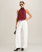 Floral Tank Top in Wine Red