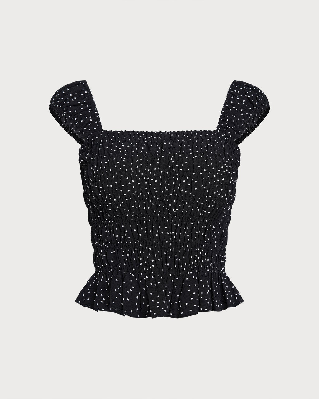 Polka Dot Tank Top with Black Square Neck