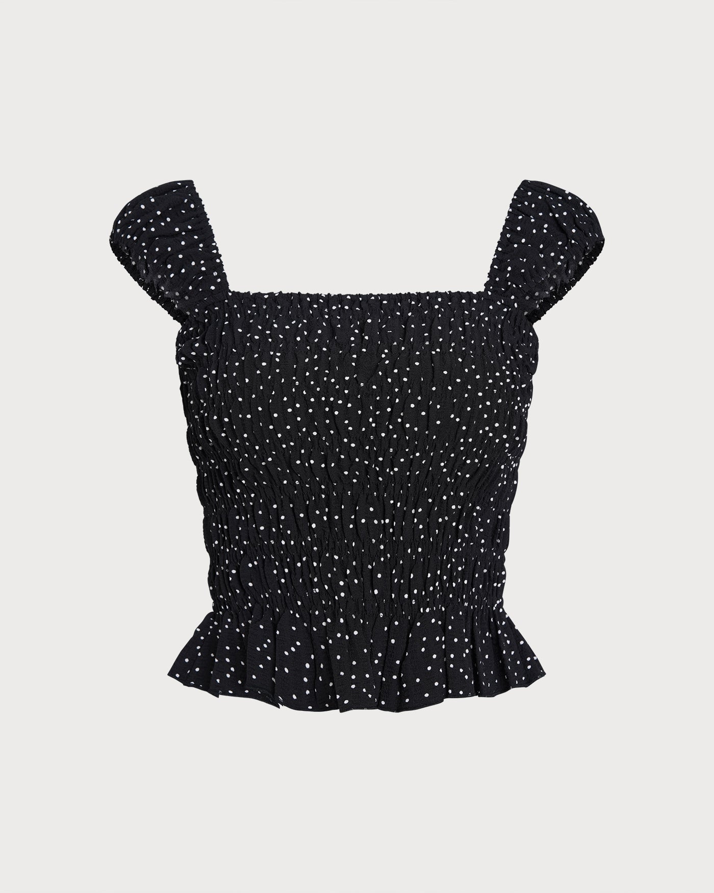 Polka Dot Tank Top with Black Square Neck