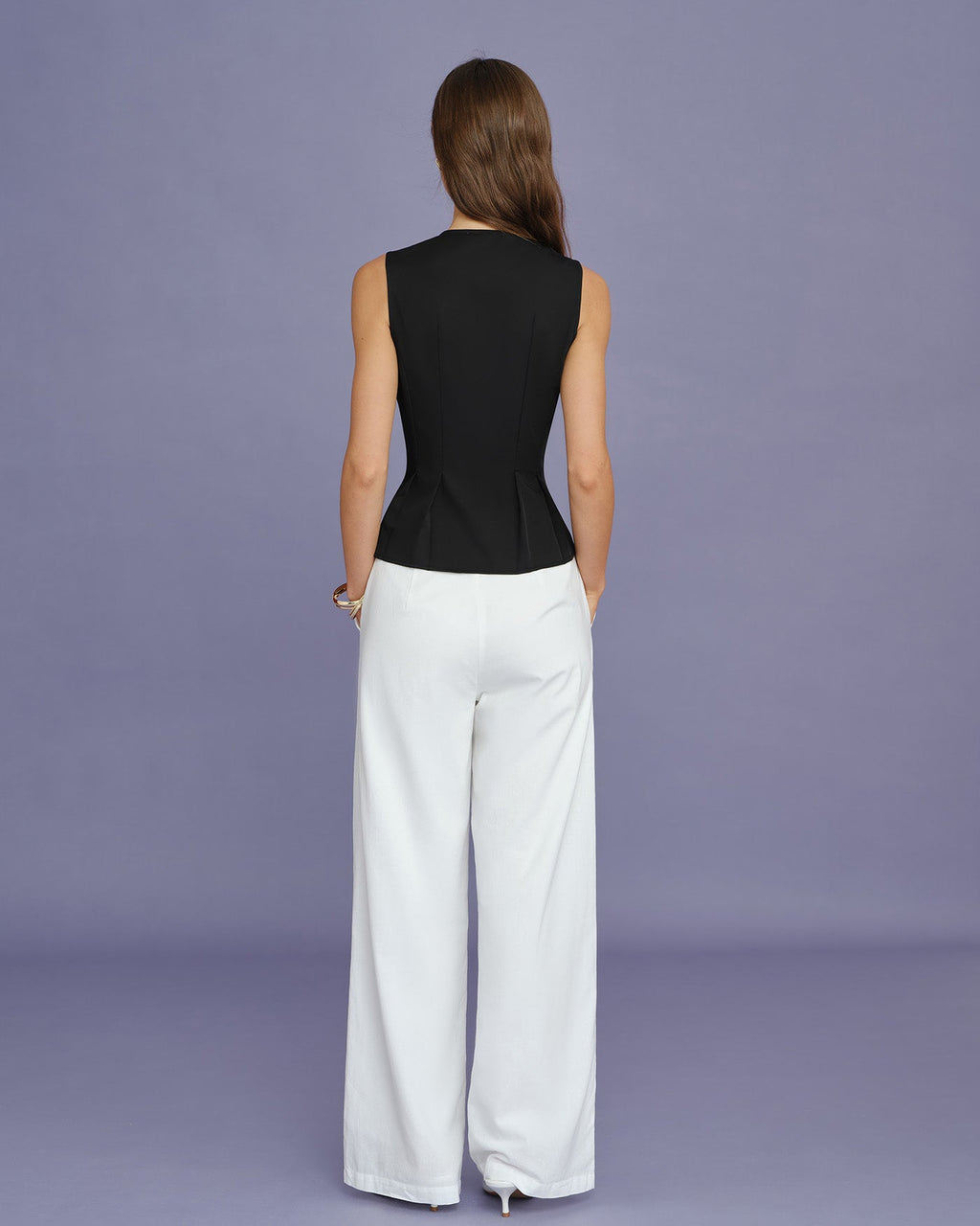 Solid Black Ruched Tank Top
