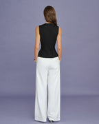Solid Black Ruched Tank Top