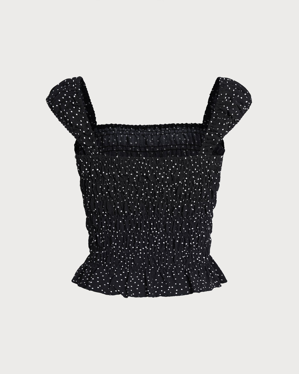 Polka Dot Tank Top with Black Square Neck