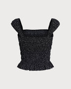 Polka Dot Tank Top with Black Square Neck