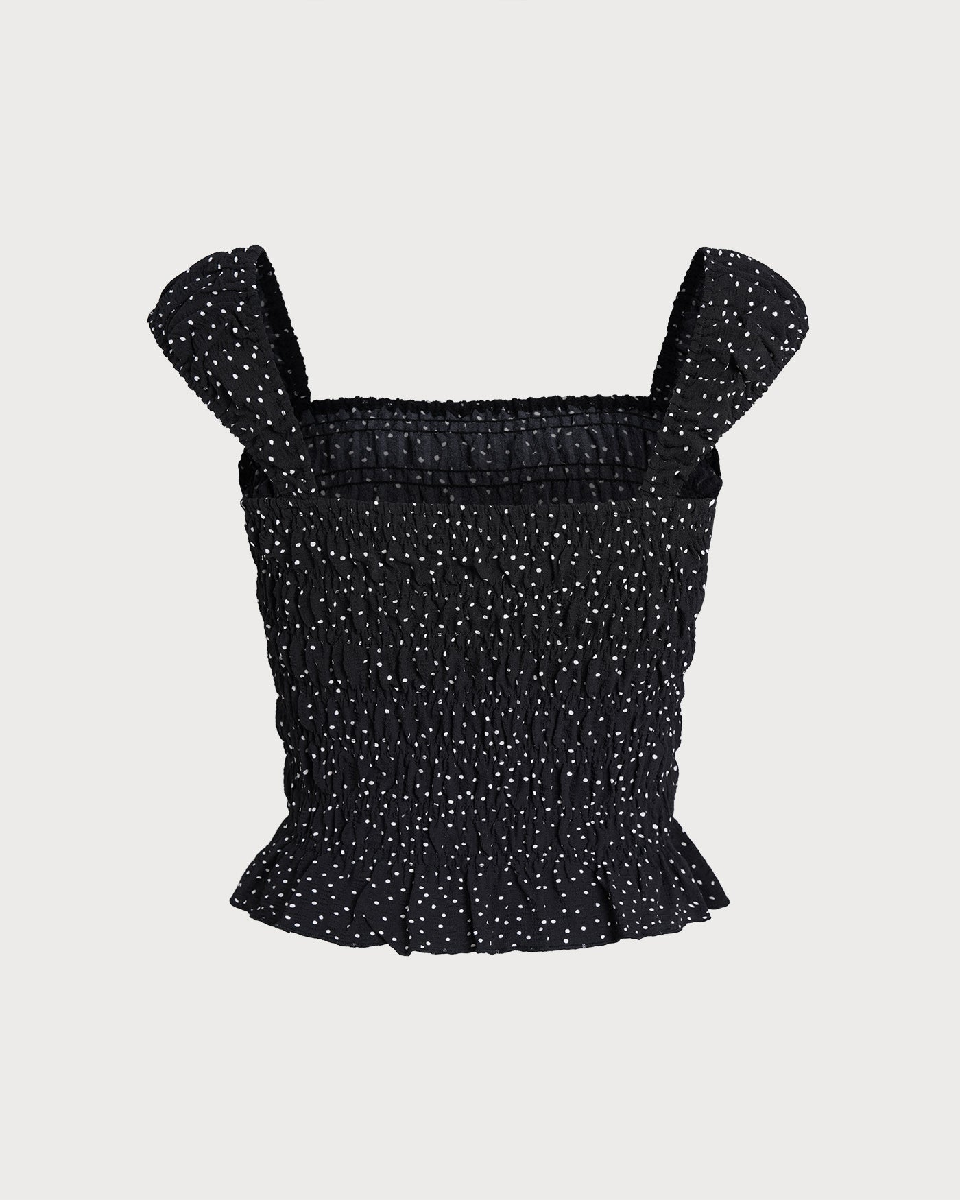 Polka Dot Tank Top with Black Square Neck