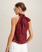 Floral Tank Top in Wine Red