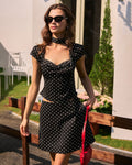 Polka Dot Tie Tee in Black