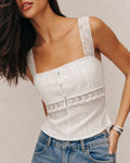 White Lace Insert Tank Top