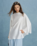 White Batwing Sleeve Turtle Tee