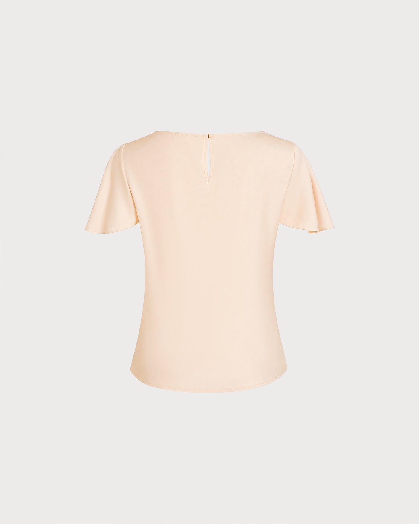 Apricot Cowl Neck Tee with Butterfly Sleeves