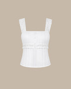 White Lace Insert Tank Top