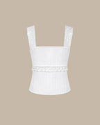 White Lace Insert Tank Top