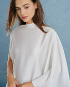 White Batwing Sleeve Turtle Tee