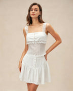 White Lace Insert Tank Top