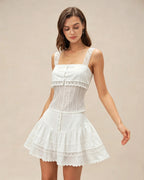 White Lace Insert Tank Top