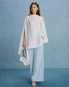 White Batwing Sleeve Turtle Tee