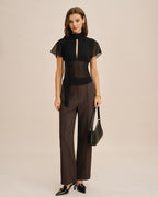 Sheer Black V-Neck T-Shirt