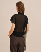 Sheer Black V-Neck T-Shirt