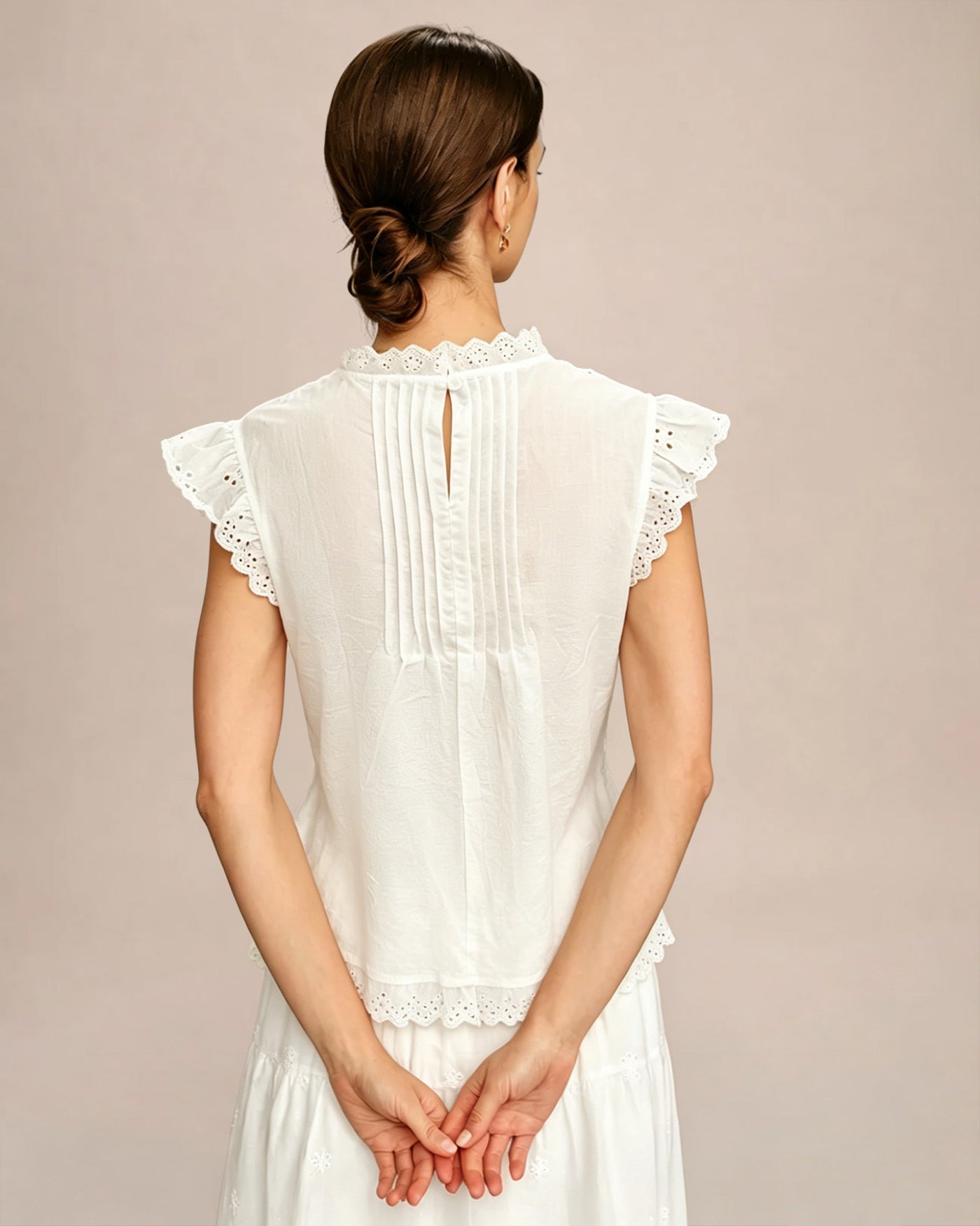White Ruffled Layered Tank Top
