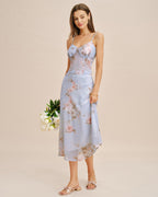 Sheer Floral Tank Top in Light Purple