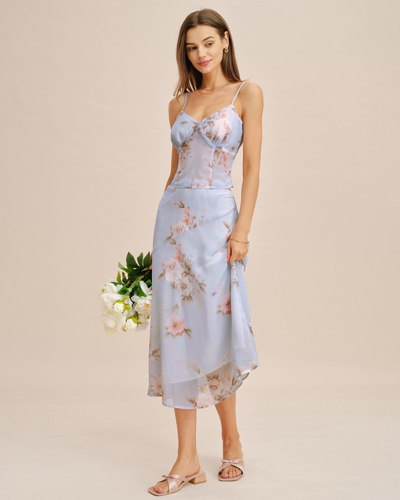 Sheer Floral Tank Top in Light Purple