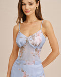 Sheer Floral Tank Top in Light Purple