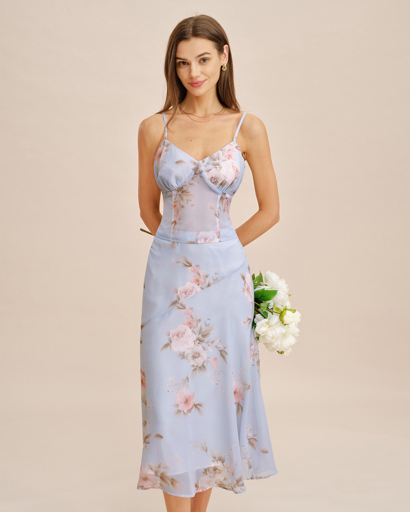 Sheer Floral Tank Top in Light Purple
