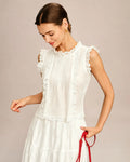 White Ruffled Layered Tank Top