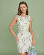 Apricot Floral Embroidered Single-Breasted Vest