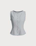 Light Blue Single-Breasted Waistcoat