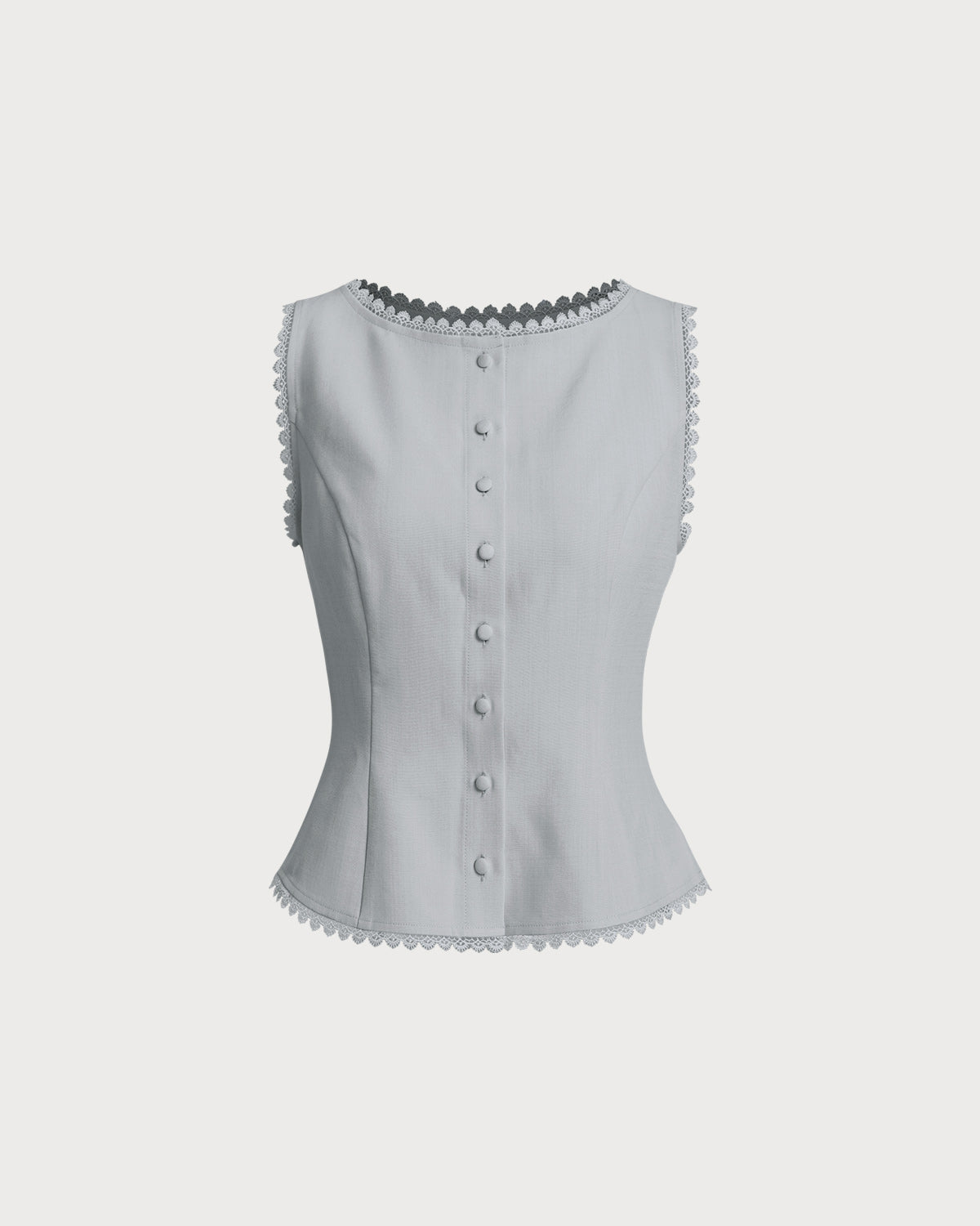 Light Blue Single-Breasted Waistcoat