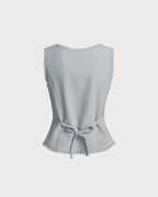 Light Blue Single-Breasted Waistcoat