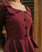 Brick Red Square Neck Blouse in Viscose