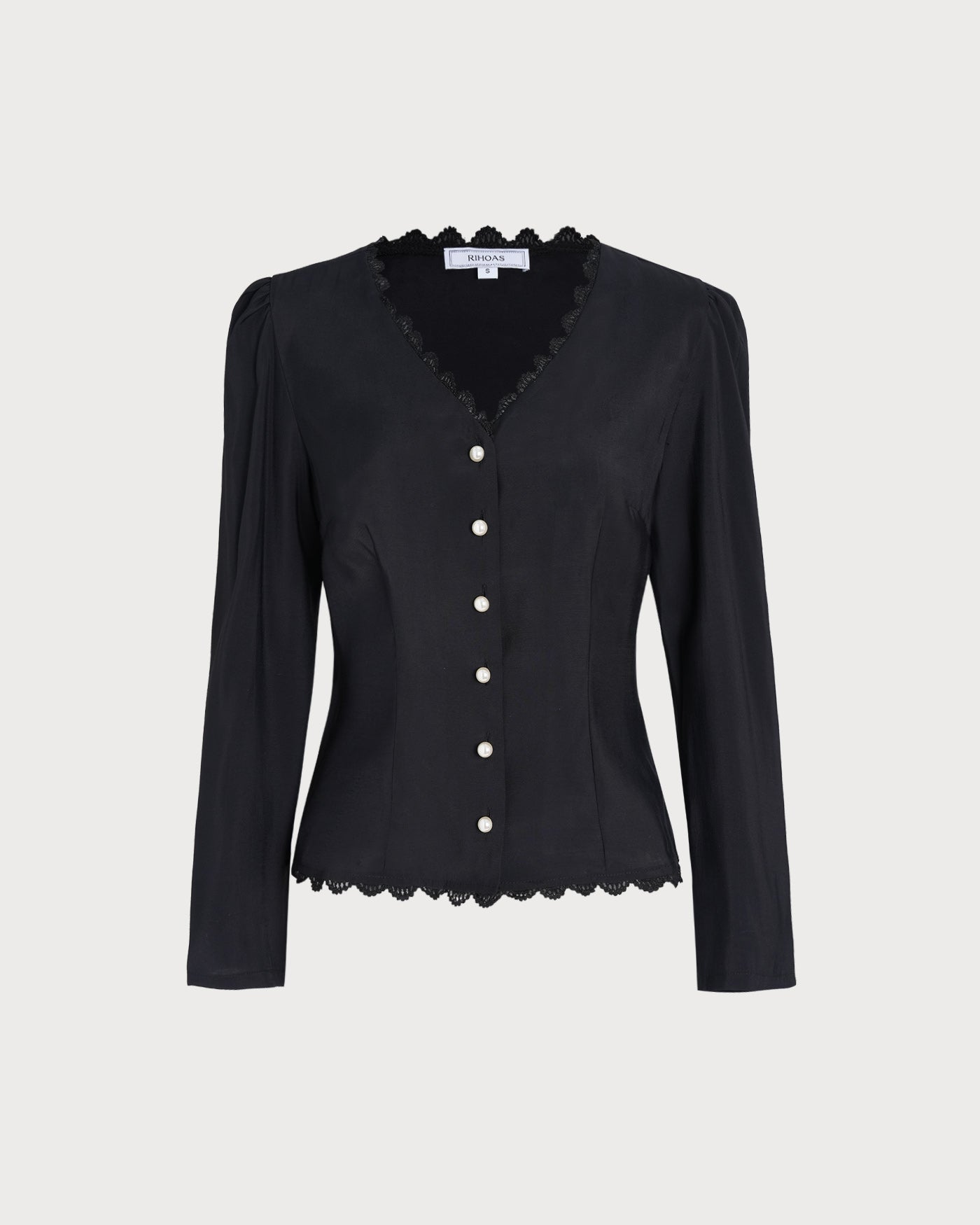 Black Lace V-Neck Top
