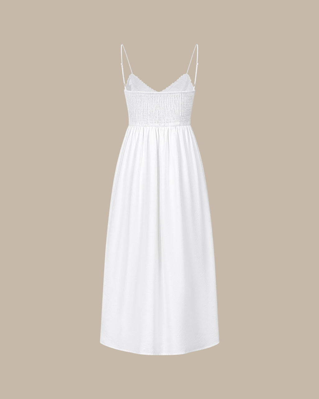 White Color-Blocked A-Line Maxi Dress