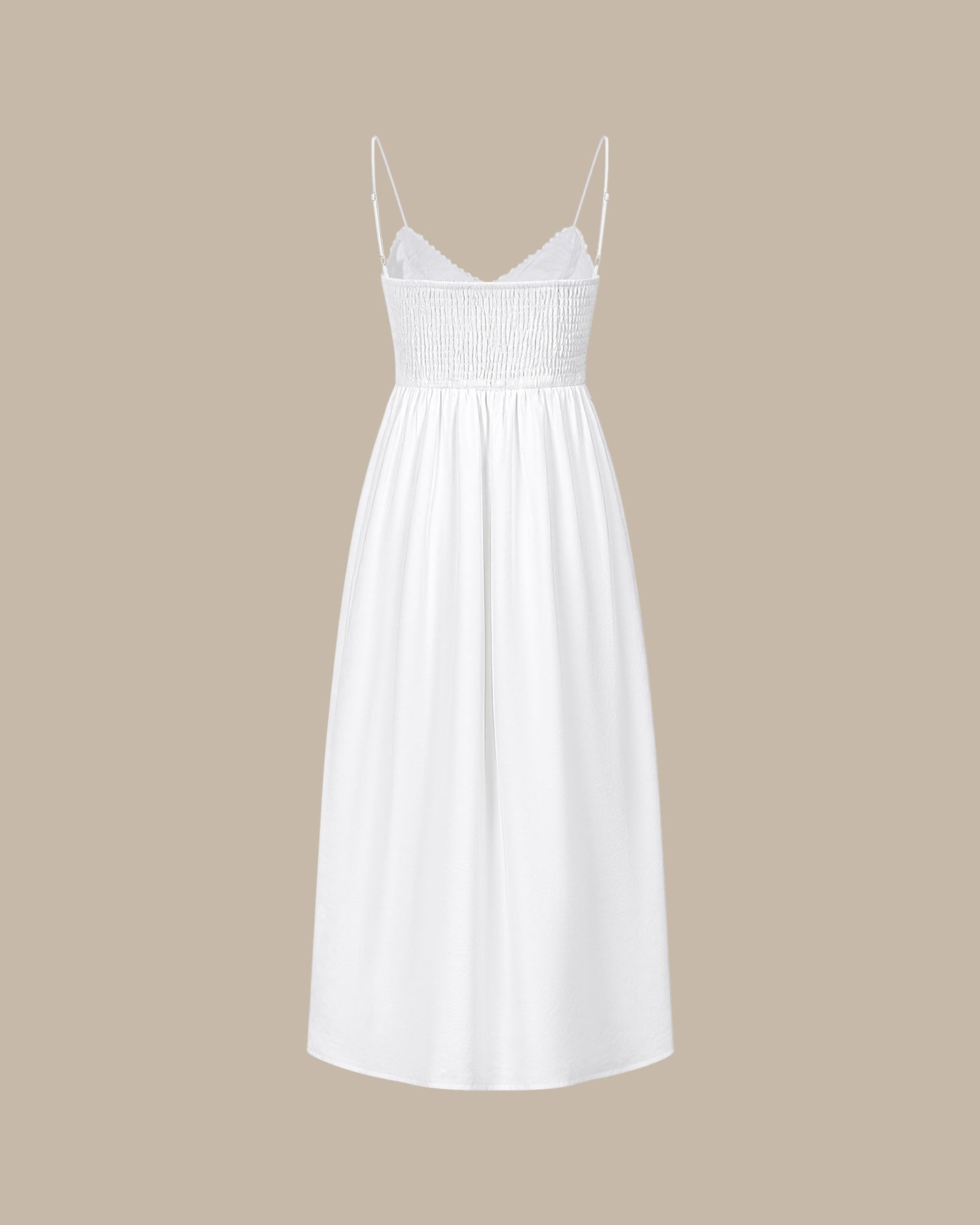White Color-Blocked A-Line Maxi Dress