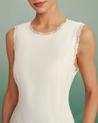 Apricot Lace-Trimmed Tie Tank