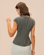 Plaid Viscose T-Shirt in Black