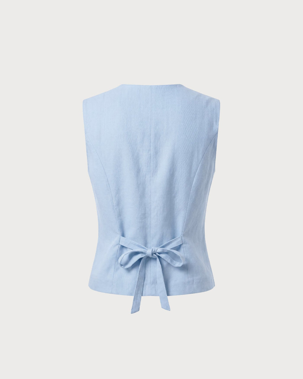 Blue Single-Breasted Vest with Pockets