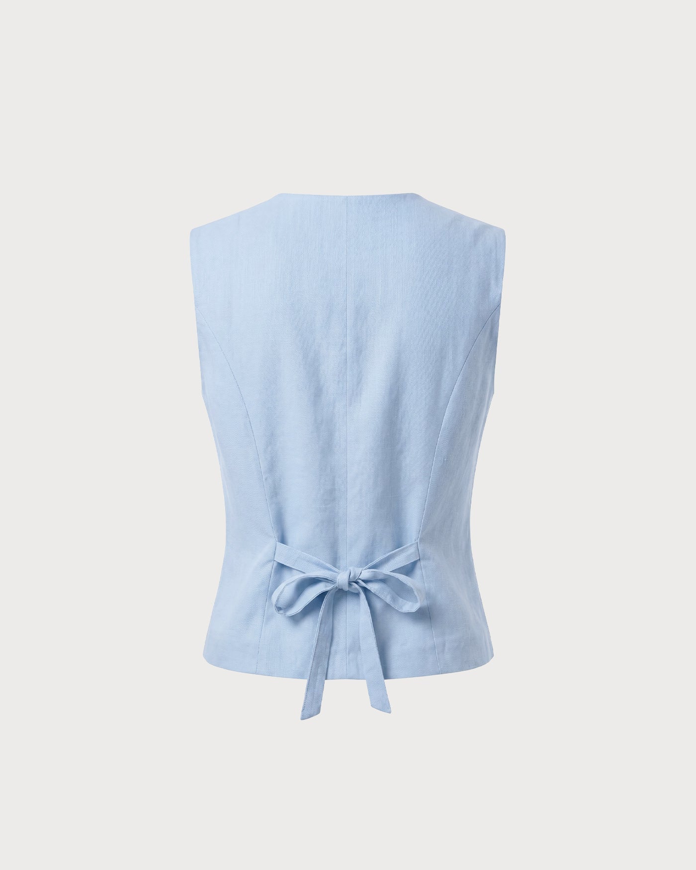 Blue Single-Breasted Vest with Pockets